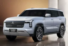 التصميم الأمامي المتوقع لـ ميتسوبيشي باجيرو 2027 الجديدة.