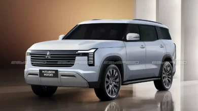 التصميم الأمامي المتوقع لـ ميتسوبيشي باجيرو 2027 الجديدة.