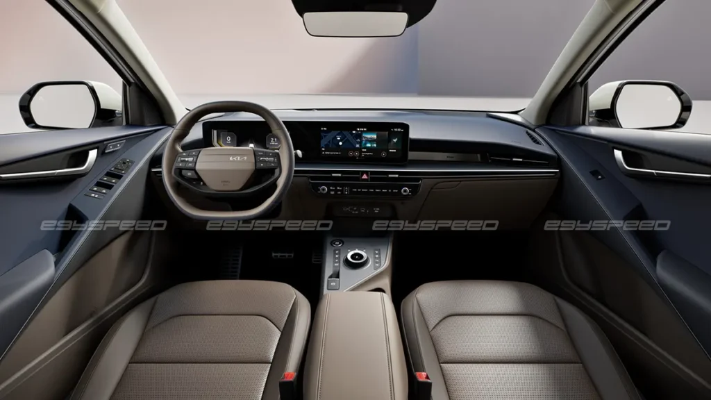 لوحة القيادة في المقصورة الداخلية الجديدة لطراز كيا نيرو 2027.