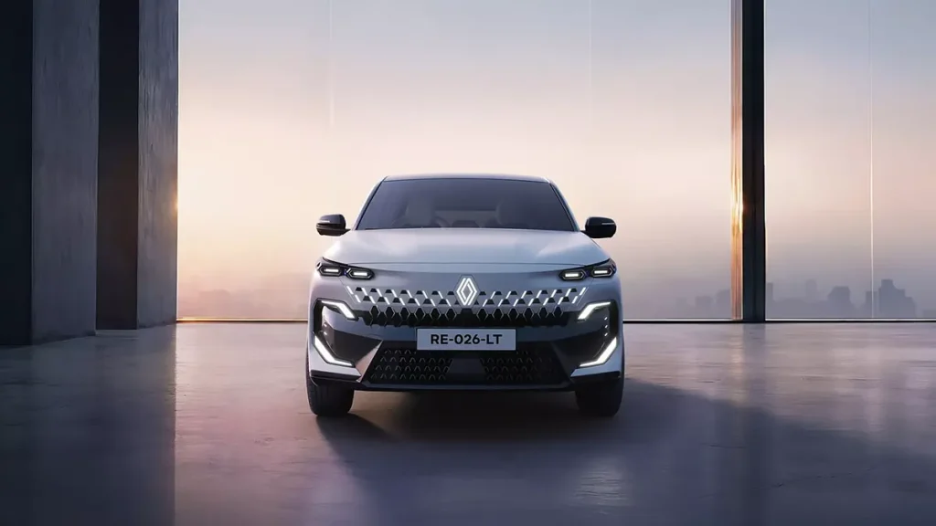 تصميم الواجهة الأمامية لطراز رينو فيلانت 2026 الجديد.