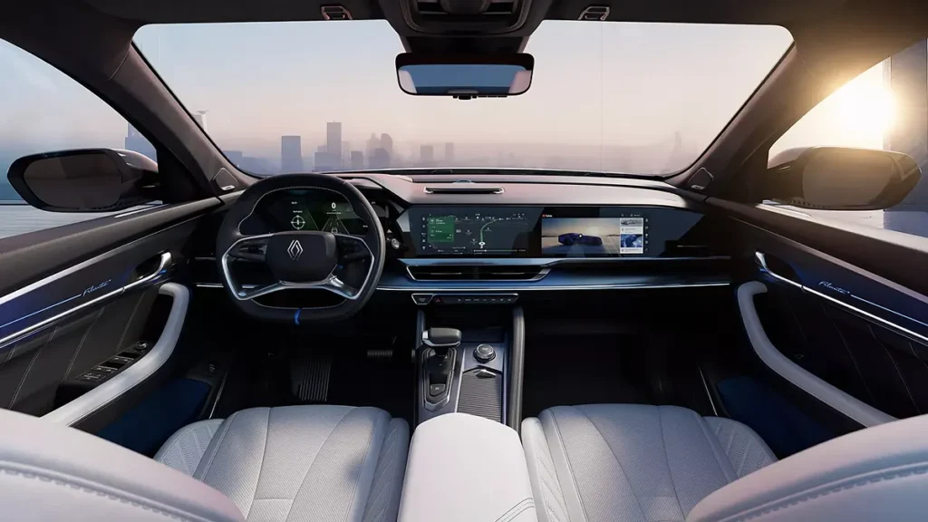 تصميم لوحة القيادة لطراز رينو فيلانت 2026 الجديد.