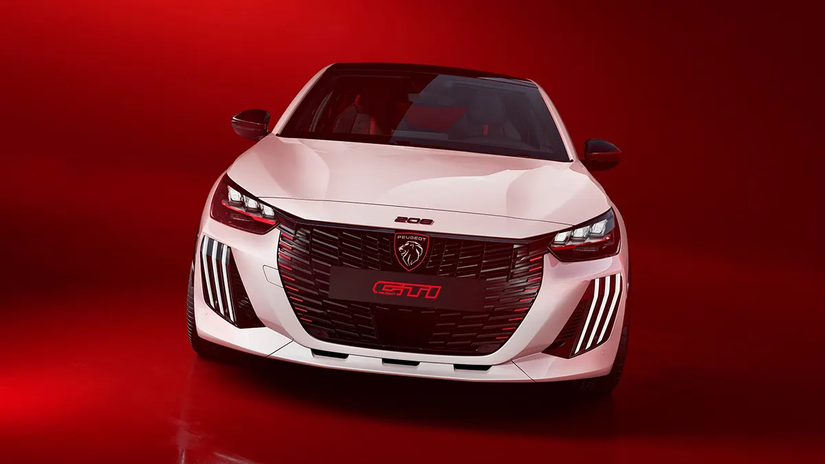 التصميم الأمامي لطراز بيجو e-208 GTi الجديد.