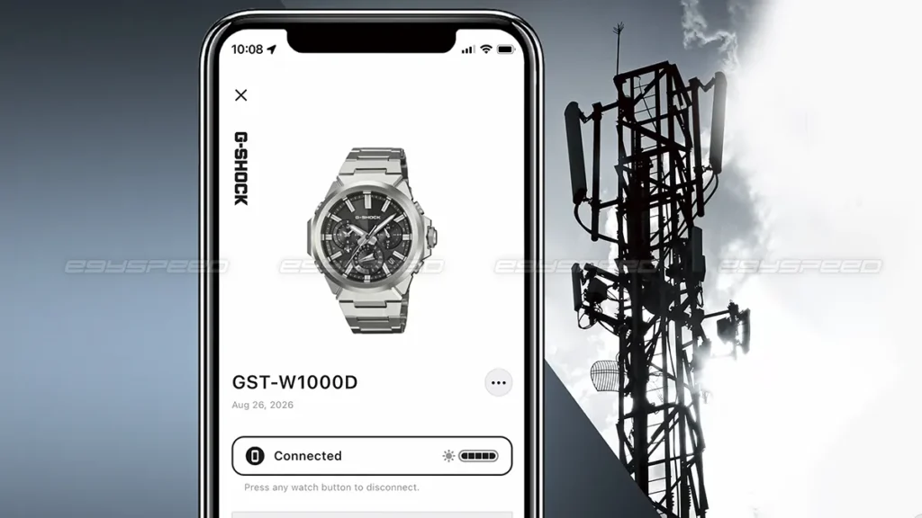 تأتي ساعة كاسيو G-Steel GST-W1000 الجديدة بخاصية التزامن بالراديو لضبط التوقيت تلقائياً.